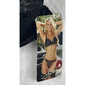 Shirley of Hollywood Bra Metallic Lace Underwire Black Silver Size Large 36 NWT